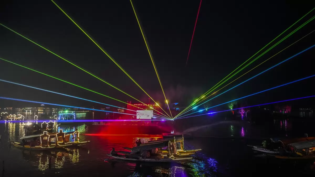 laser Light Show in Srinagar in Dal Lake
